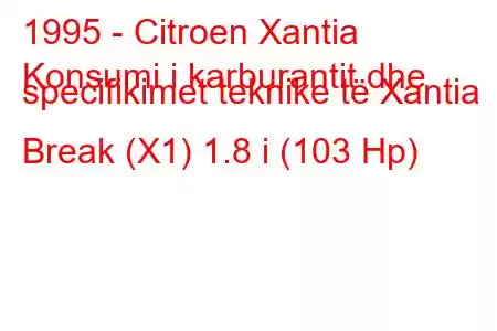 1995 - Citroen Xantia
Konsumi i karburantit dhe specifikimet teknike të Xantia Break (X1) 1.8 i (103 Hp)