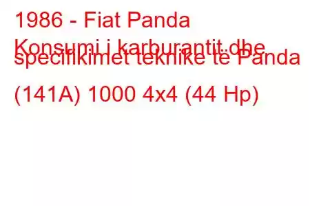 1986 - Fiat Panda
Konsumi i karburantit dhe specifikimet teknike të Panda (141A) 1000 4x4 (44 Hp)