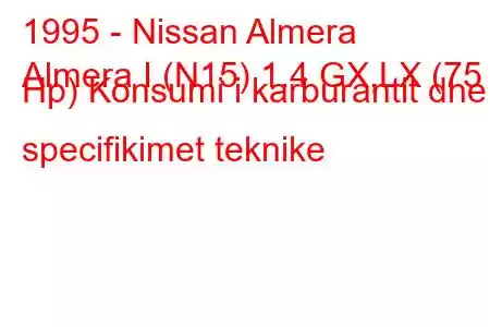 1995 - Nissan Almera
Almera I (N15) 1.4 GX,LX (75 Hp) Konsumi i karburantit dhe specifikimet teknike