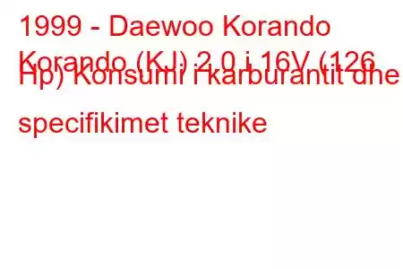 1999 - Daewoo Korando
Korando (KJ) 2.0 i 16V (126 Hp) Konsumi i karburantit dhe specifikimet teknike