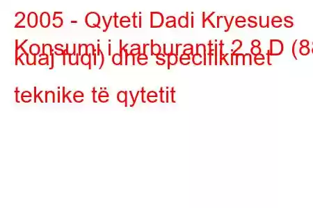 2005 - Qyteti Dadi Kryesues
Konsumi i karburantit 2.8 D (88 kuaj fuqi) dhe specifikimet teknike të qytetit