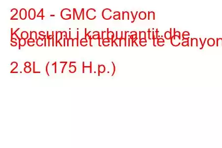 2004 - GMC Canyon
Konsumi i karburantit dhe specifikimet teknike të Canyon 2.8L (175 H.p.)