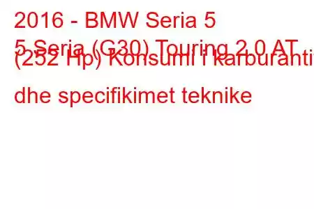 2016 - BMW Seria 5
5 Seria (G30) Touring 2.0 AT (252 Hp) Konsumi i karburantit dhe specifikimet teknike