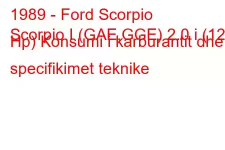 1989 - Ford Scorpio
Scorpio I (GAE,GGE) 2.0 i (120 Hp) Konsumi i karburantit dhe specifikimet teknike