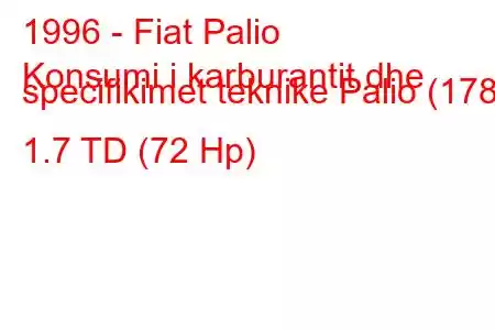 1996 - Fiat Palio
Konsumi i karburantit dhe specifikimet teknike Palio (178) 1.7 TD (72 Hp)