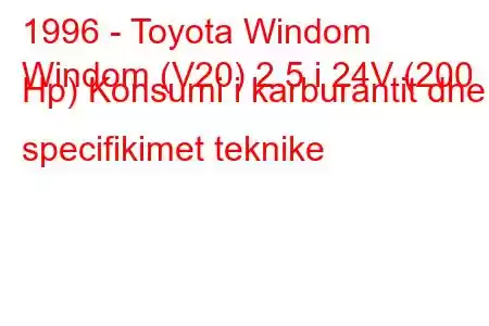 1996 - Toyota Windom
Windom (V20) 2.5 i 24V (200 Hp) Konsumi i karburantit dhe specifikimet teknike