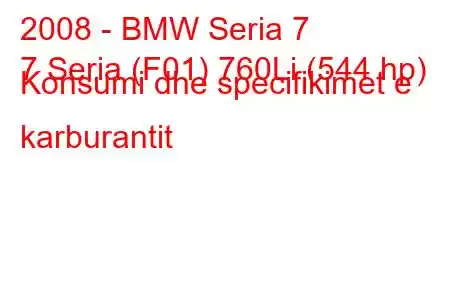 2008 - BMW Seria 7
7 Seria (F01) 760Li (544 hp) Konsumi dhe specifikimet e karburantit