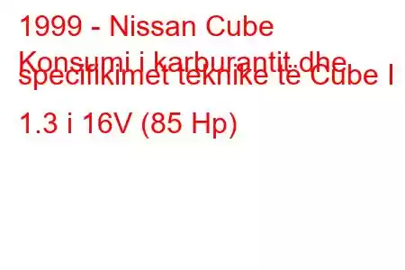 1999 - Nissan Cube
Konsumi i karburantit dhe specifikimet teknike të Cube I 1.3 i 16V (85 Hp)