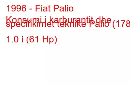 1996 - Fiat Palio
Konsumi i karburantit dhe specifikimet teknike Palio (178) 1.0 i (61 Hp)