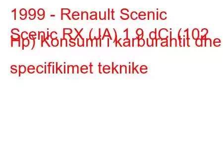 1999 - Renault Scenic
Scenic RX (JA) 1.9 dCi (102 Hp) Konsumi i karburantit dhe specifikimet teknike