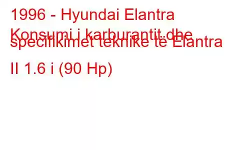 1996 - Hyundai Elantra
Konsumi i karburantit dhe specifikimet teknike të Elantra II 1.6 i (90 Hp)