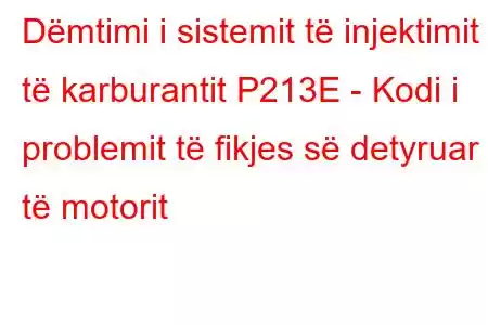 Dëmtimi i sistemit të injektimit të karburantit P213E - Kodi i problemit të fikjes së detyruar të motorit