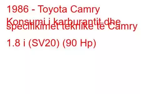 1986 - Toyota Camry
Konsumi i karburantit dhe specifikimet teknike të Camry II 1.8 i (SV20) (90 Hp)