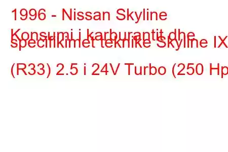 1996 - Nissan Skyline
Konsumi i karburantit dhe specifikimet teknike Skyline IX (R33) 2.5 i 24V Turbo (250 Hp)