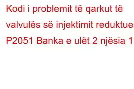 Kodi i problemit të qarkut të valvulës së injektimit reduktues P2051 Banka e ulët 2 njësia 1