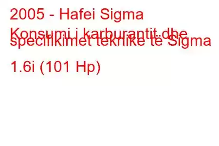 2005 - Hafei Sigma
Konsumi i karburantit dhe specifikimet teknike të Sigma 1.6i (101 Hp)