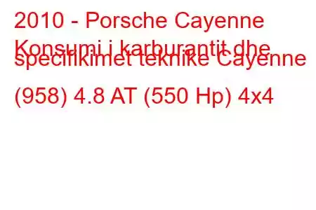 2010 - Porsche Cayenne
Konsumi i karburantit dhe specifikimet teknike Cayenne (958) 4.8 AT (550 Hp) 4x4