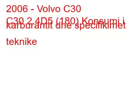 2006 - Volvo C30
C30 2.4D5 (180) Konsumi i karburantit dhe specifikimet teknike