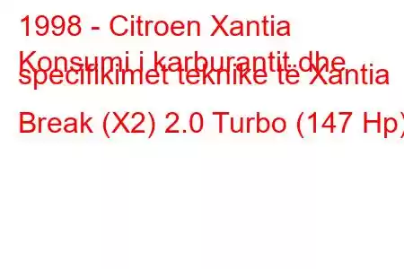 1998 - Citroen Xantia
Konsumi i karburantit dhe specifikimet teknike të Xantia Break (X2) 2.0 Turbo (147 Hp)