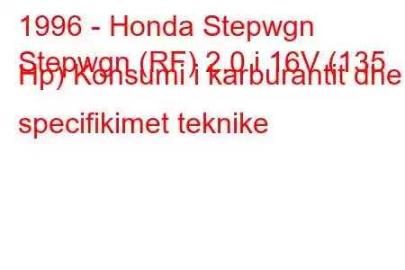 1996 - Honda Stepwgn
Stepwgn (RF) 2.0 i 16V (135 Hp) Konsumi i karburantit dhe specifikimet teknike