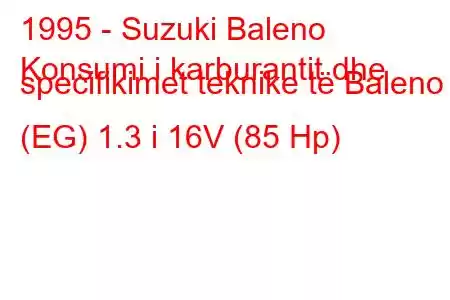 1995 - Suzuki Baleno
Konsumi i karburantit dhe specifikimet teknike të Baleno (EG) 1.3 i 16V (85 Hp)