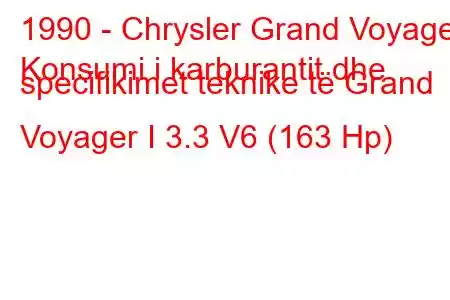 1990 - Chrysler Grand Voyager
Konsumi i karburantit dhe specifikimet teknike të Grand Voyager I 3.3 V6 (163 Hp)