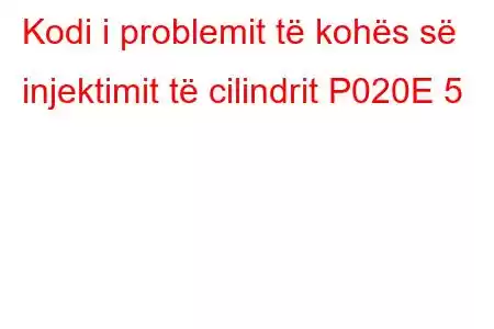 Kodi i problemit të kohës së injektimit të cilindrit P020E 5