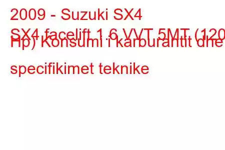 2009 - Suzuki SX4
SX4 facelift 1.6 VVT 5MT (120 Hp) Konsumi i karburantit dhe specifikimet teknike