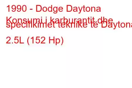 1990 - Dodge Daytona
Konsumi i karburantit dhe specifikimet teknike të Daytona 2.5L (152 Hp)