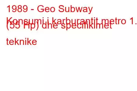 1989 - Geo Subway
Konsumi i karburantit metro 1.0 (55 Hp) dhe specifikimet teknike