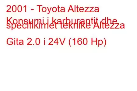 2001 - Toyota Altezza
Konsumi i karburantit dhe specifikimet teknike Altezza Gita 2.0 i 24V (160 Hp)