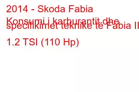 2014 - Skoda Fabia
Konsumi i karburantit dhe specifikimet teknike të Fabia III 1.2 TSI (110 Hp)