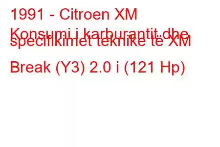 1991 - Citroen XM
Konsumi i karburantit dhe specifikimet teknike të XM Break (Y3) 2.0 i (121 Hp)