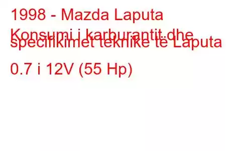 1998 - Mazda Laputa
Konsumi i karburantit dhe specifikimet teknike të Laputa 0.7 i 12V (55 Hp)