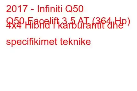 2017 - Infiniti Q50
Q50 Facelift 3.5 AT (364 Hp) 4x4 Hibrid i karburantit dhe specifikimet teknike