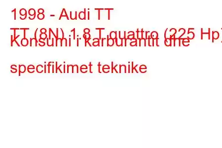 1998 - Audi TT
TT (8N) 1.8 T quattro (225 Hp) Konsumi i karburantit dhe specifikimet teknike