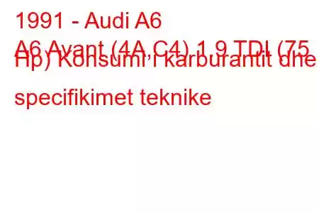 1991 - Audi A6
A6 Avant (4A,C4) 1.9 TDI (75 Hp) Konsumi i karburantit dhe specifikimet teknike