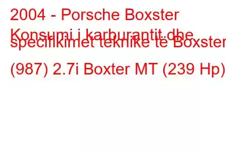 2004 - Porsche Boxster
Konsumi i karburantit dhe specifikimet teknike të Boxster (987) 2.7i Boxter MT (239 Hp)