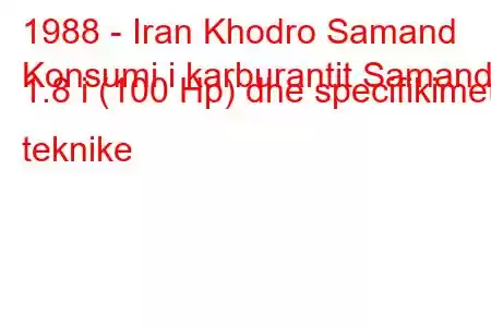 1988 - Iran Khodro Samand
Konsumi i karburantit Samand 1.8 i (100 Hp) dhe specifikimet teknike