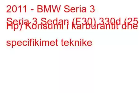 2011 - BMW Seria 3
Seria 3 Sedan (F30) 330d (258 Hp) Konsumi i karburantit dhe specifikimet teknike