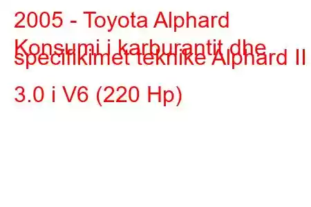 2005 - Toyota Alphard
Konsumi i karburantit dhe specifikimet teknike Alphard II 3.0 i V6 (220 Hp)