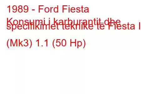 1989 - Ford Fiesta
Konsumi i karburantit dhe specifikimet teknike të Fiesta III (Mk3) 1.1 (50 Hp)