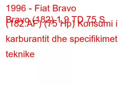 1996 - Fiat Bravo
Bravo (182) 1.9 TD 75 S (182.AF) (75 Hp) Konsumi i karburantit dhe specifikimet teknike