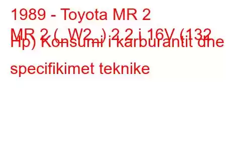 1989 - Toyota MR 2
MR 2 (_W2_) 2.2 i 16V (132 Hp) Konsumi i karburantit dhe specifikimet teknike