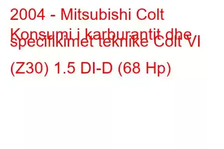 2004 - Mitsubishi Colt
Konsumi i karburantit dhe specifikimet teknike Colt VI (Z30) 1.5 DI-D (68 Hp)