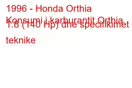 1996 - Honda Orthia
Konsumi i karburantit Orthia 1.8 (140 Hp) dhe specifikimet teknike