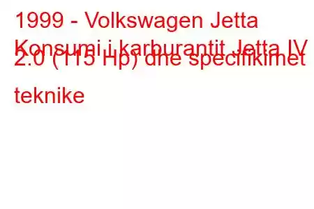 1999 - Volkswagen Jetta
Konsumi i karburantit Jetta IV 2.0 (115 Hp) dhe specifikimet teknike