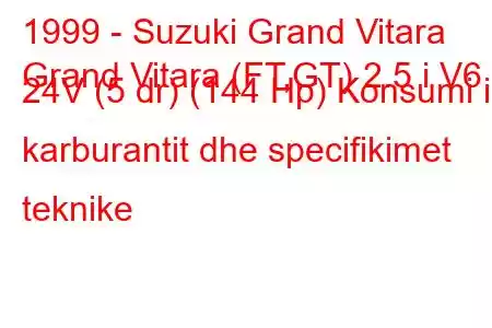 1999 - Suzuki Grand Vitara
Grand Vitara (FT,GT) 2.5 i V6 24V (5 dr) (144 Hp) Konsumi i karburantit dhe specifikimet teknike