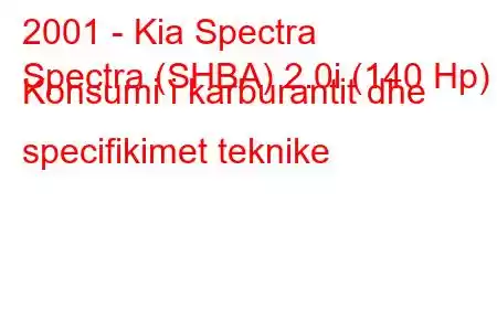 2001 - Kia Spectra
Spectra (SHBA) 2.0i (140 Hp) Konsumi i karburantit dhe specifikimet teknike