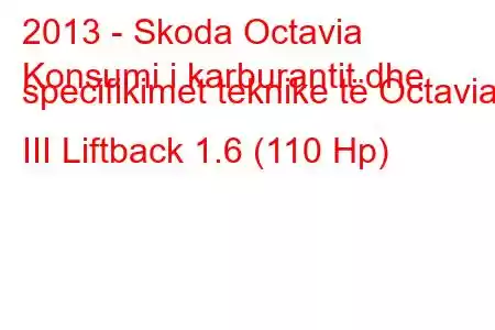 2013 - Skoda Octavia
Konsumi i karburantit dhe specifikimet teknike të Octavia III Liftback 1.6 (110 Hp)